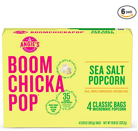 Angie’s BOOMCHICKAPOP Sea Salt Microwave Popcorn (24-Pack) only $10.06 shipped!