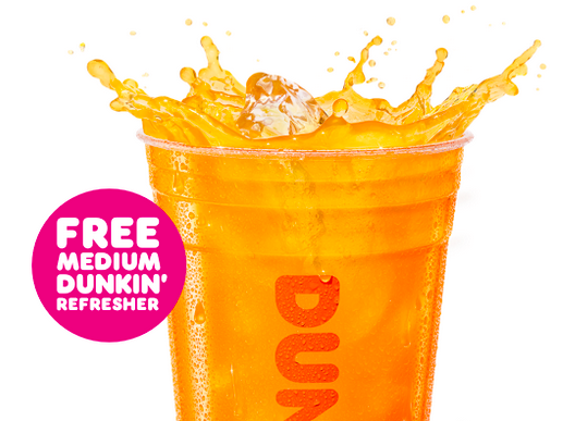 Dunkin Donuts: Free Medium Dunkin’ Refresher for new DD Perks members
